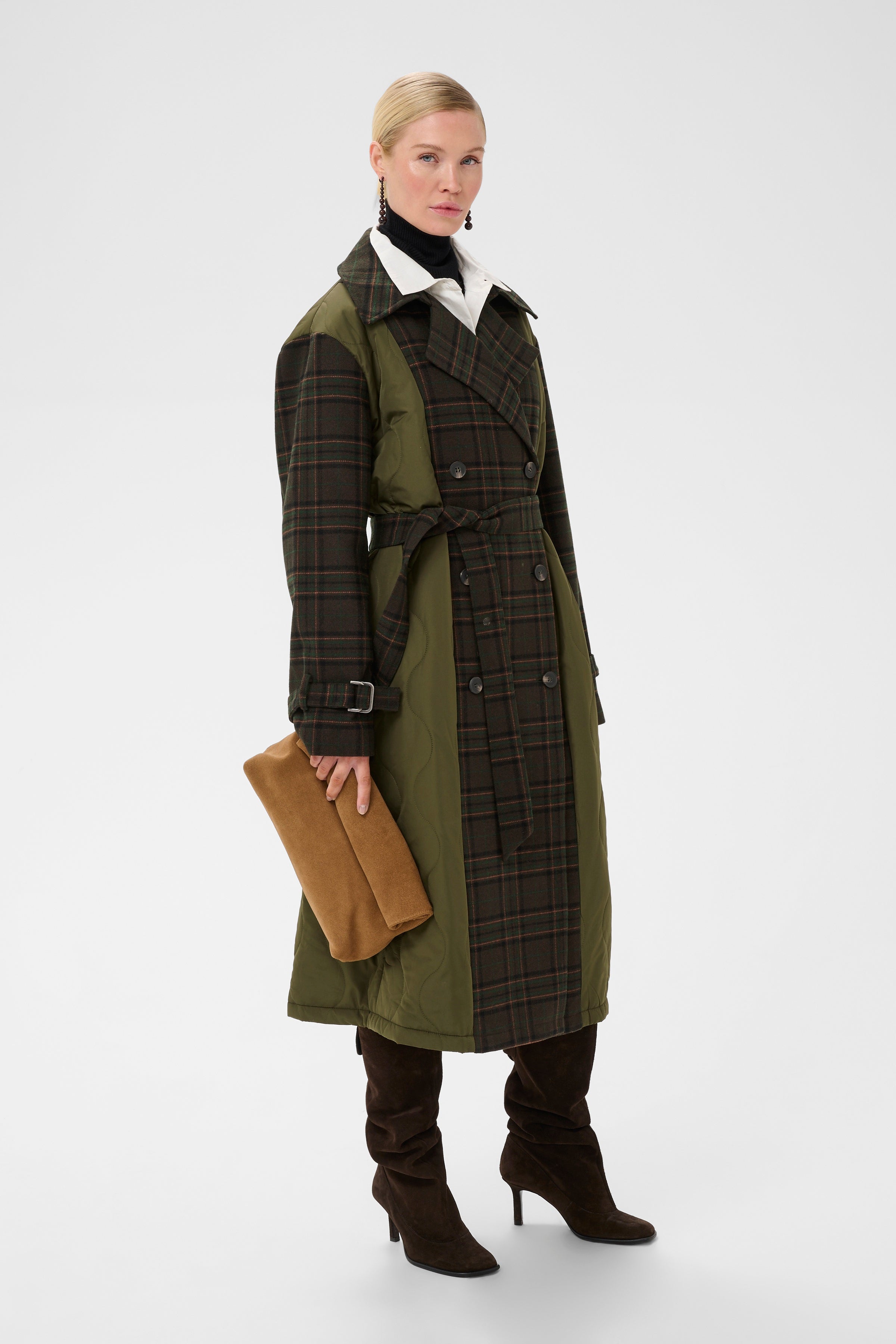 Parla Coat in Olive Night