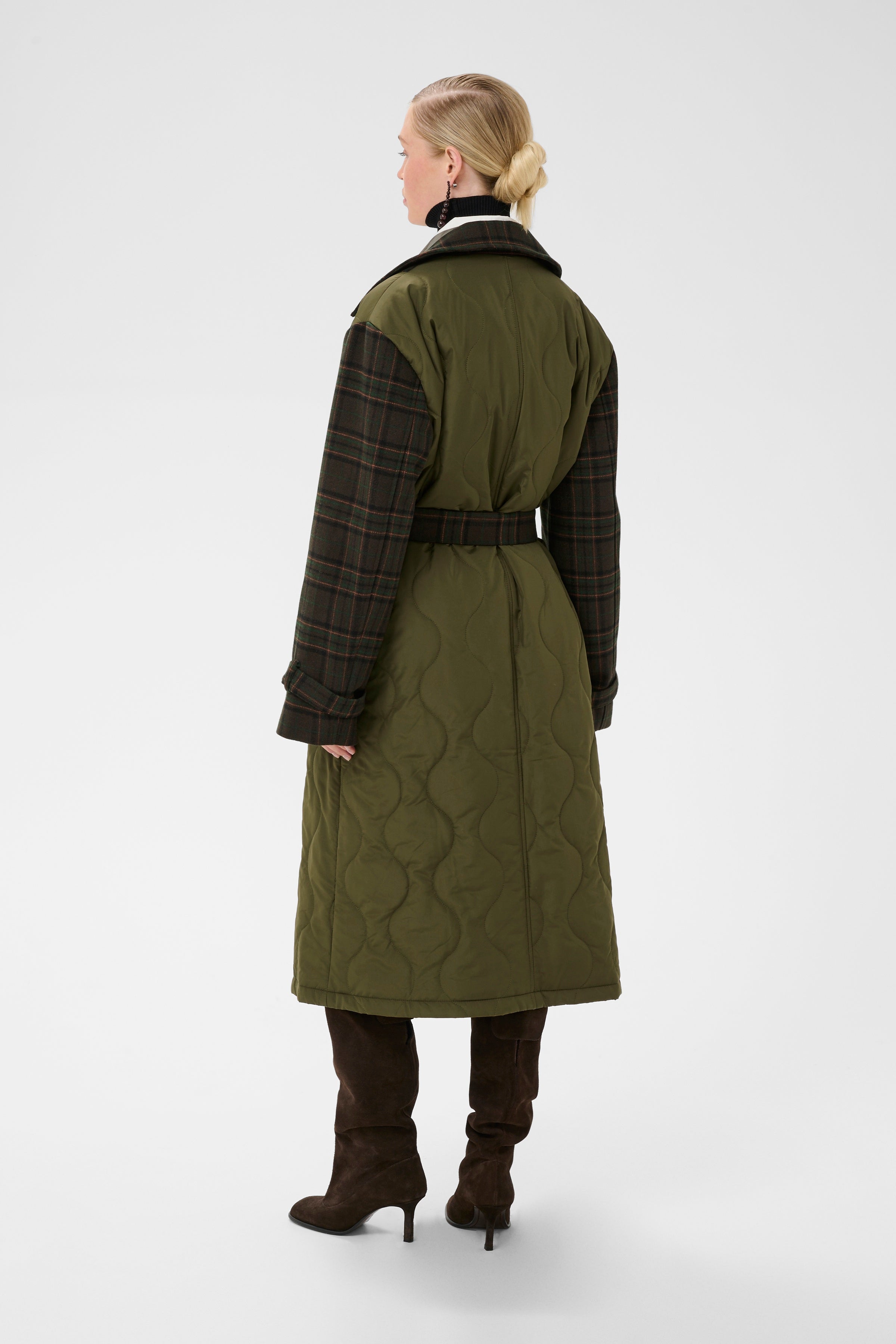 Parla Coat in Olive Night