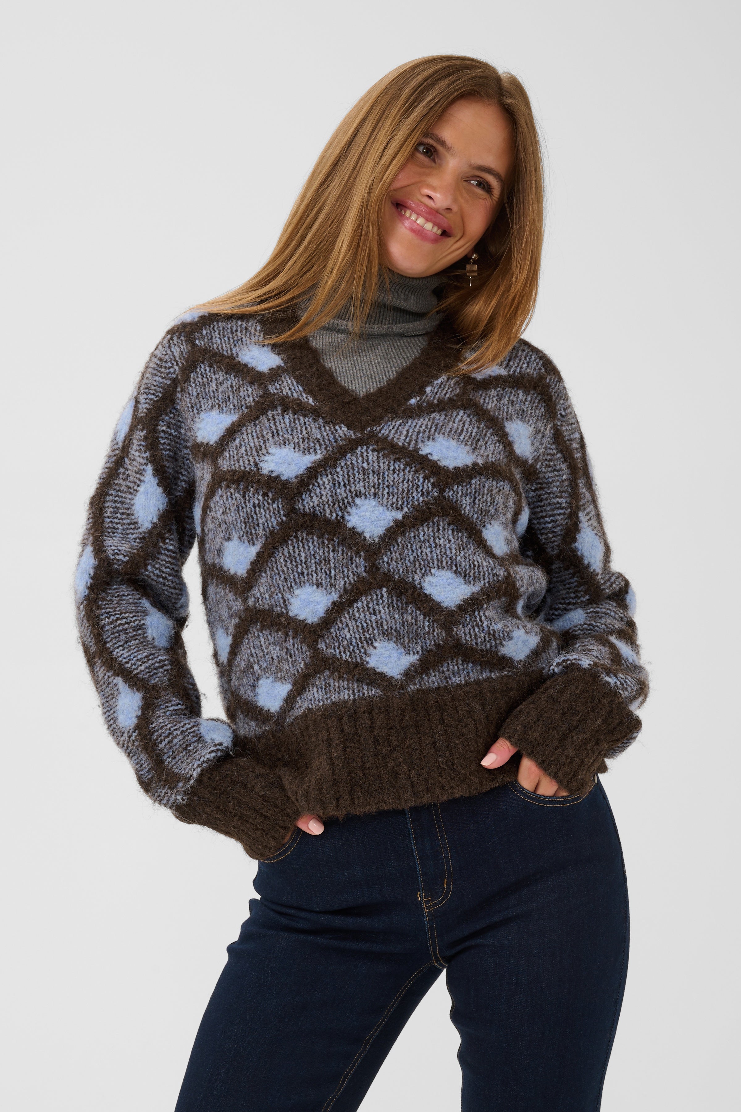 Gilan Pullover in Brown/Blue