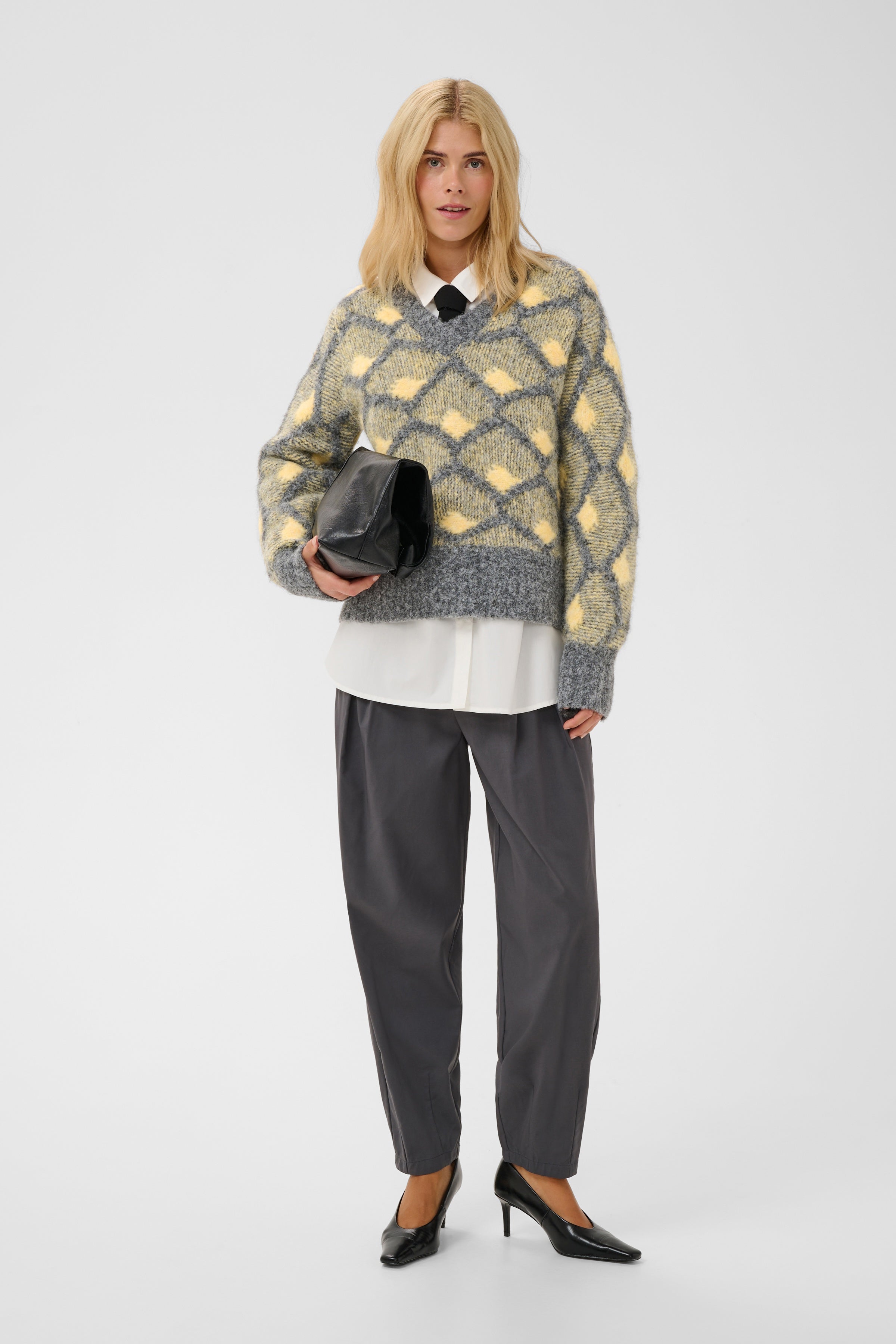 Gilan Pullover in Grey/Yellow