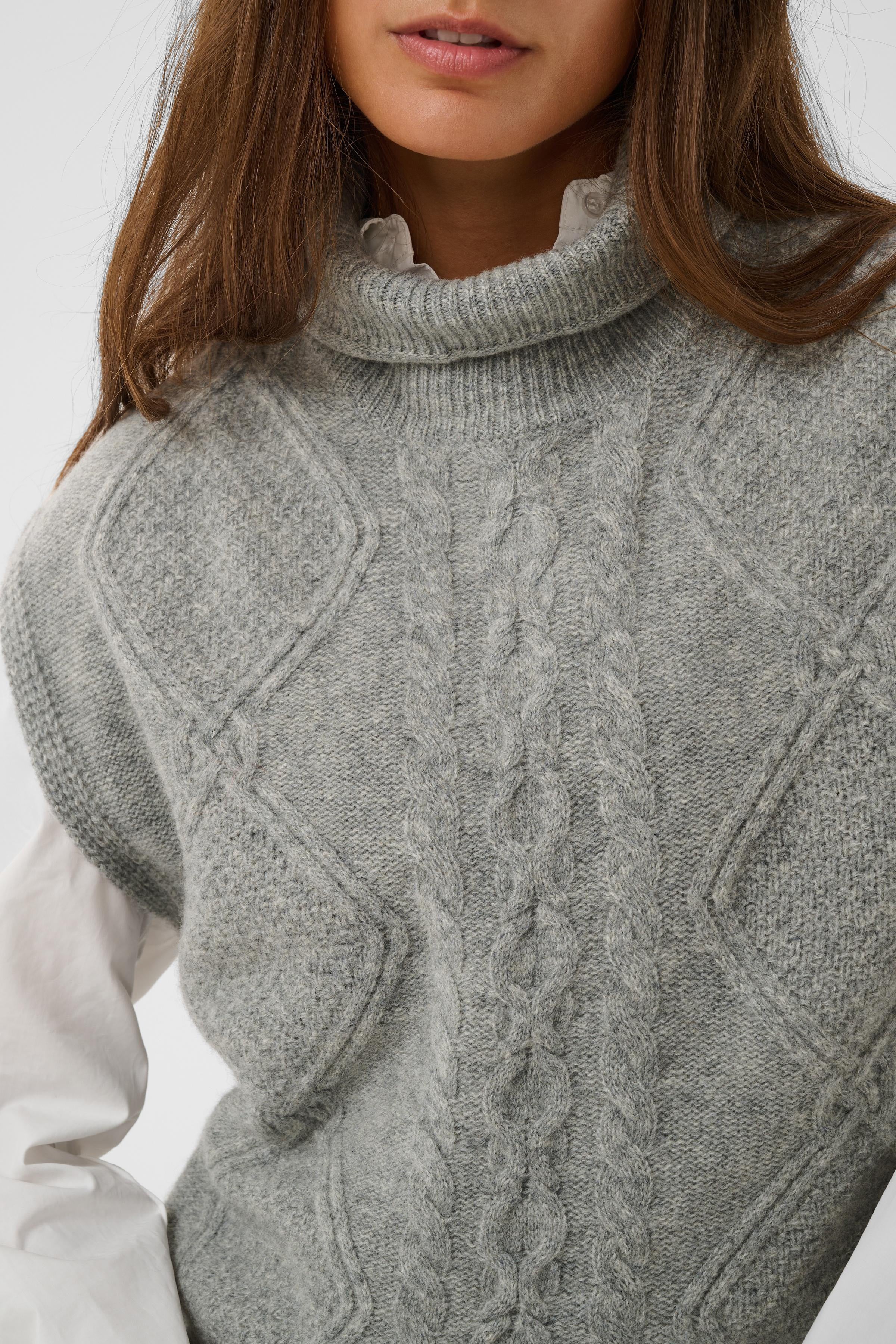 Monia SL Pullover in Mid Grey Melange