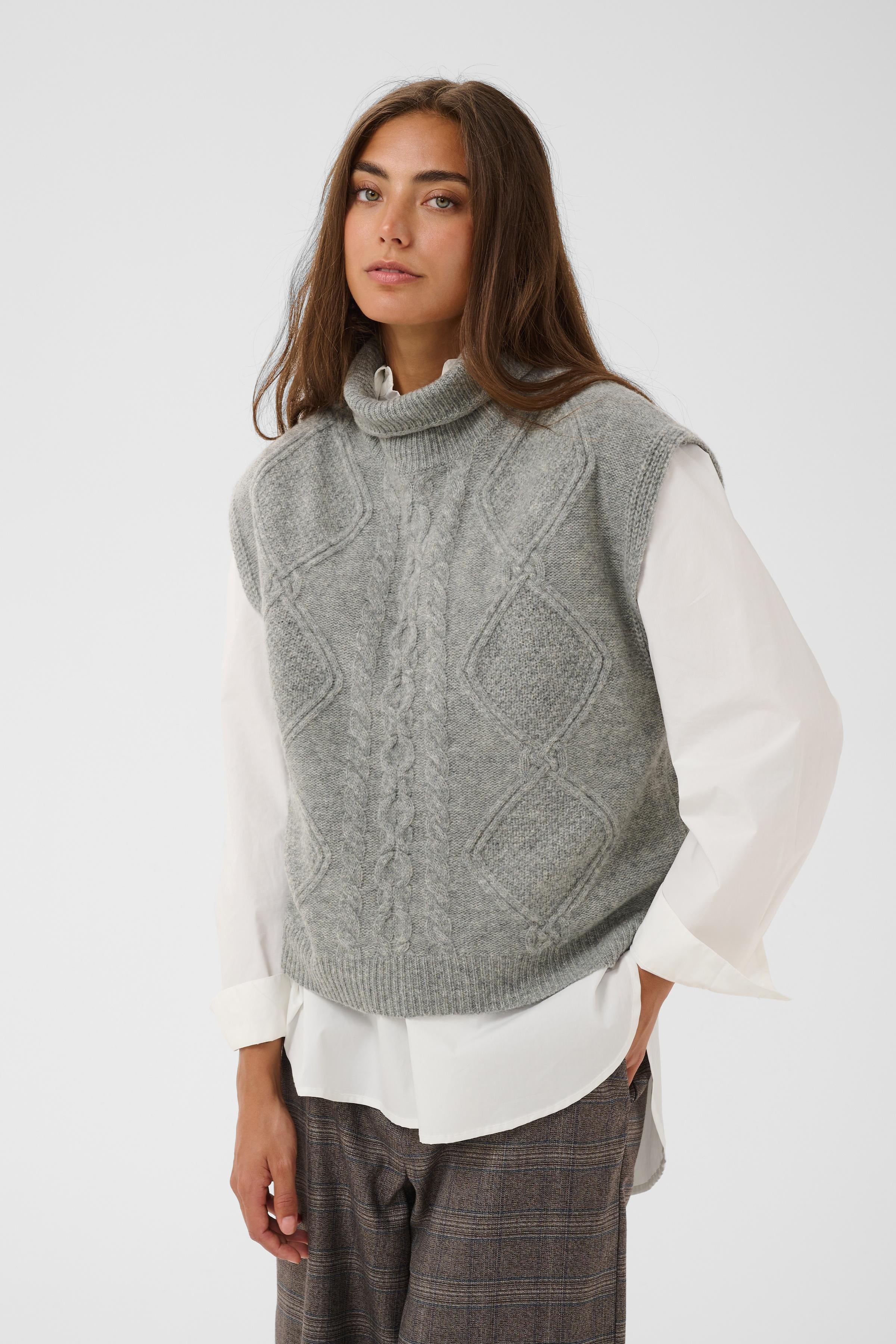 Monia SL Pullover in Mid Grey Melange