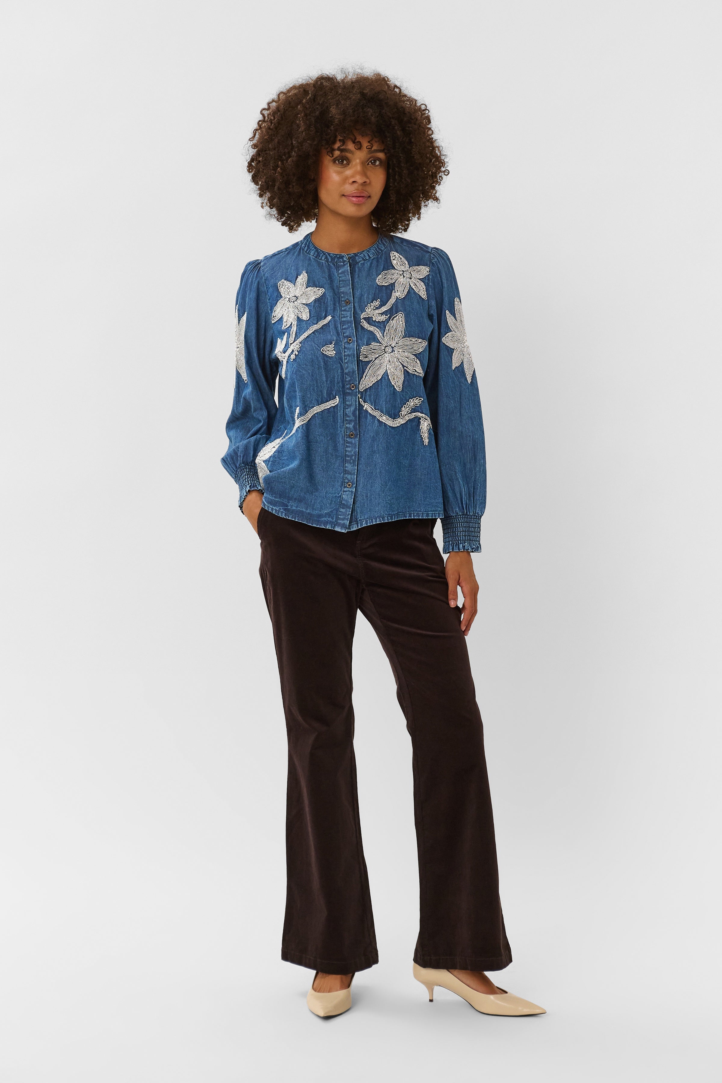 Chatarina Blouse in Medium Blue Wash