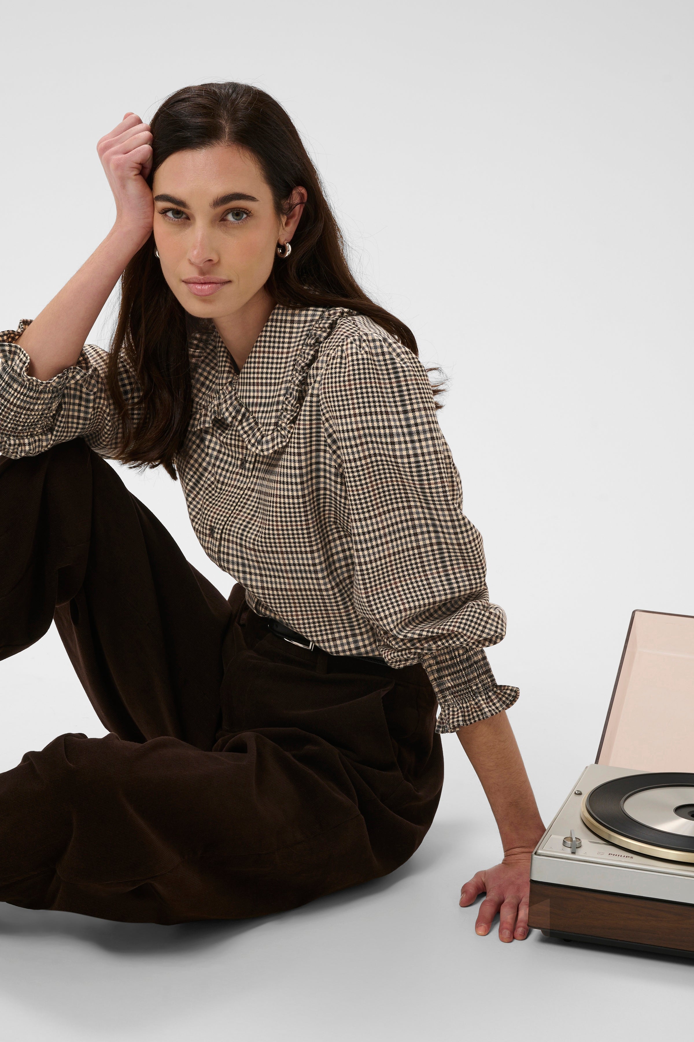 Birsen Shirt in Black Check