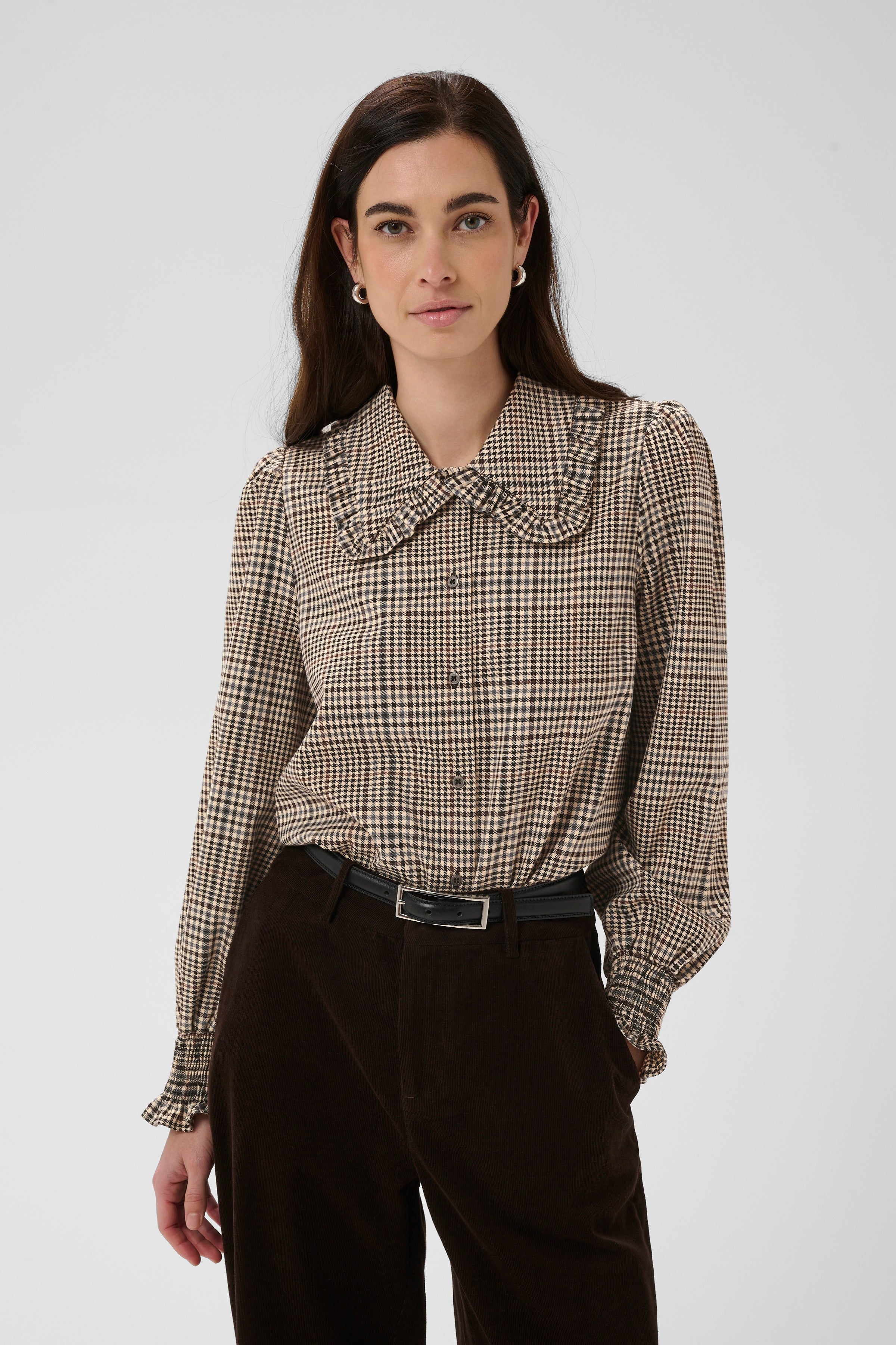 Birsen Shirt in Black Check