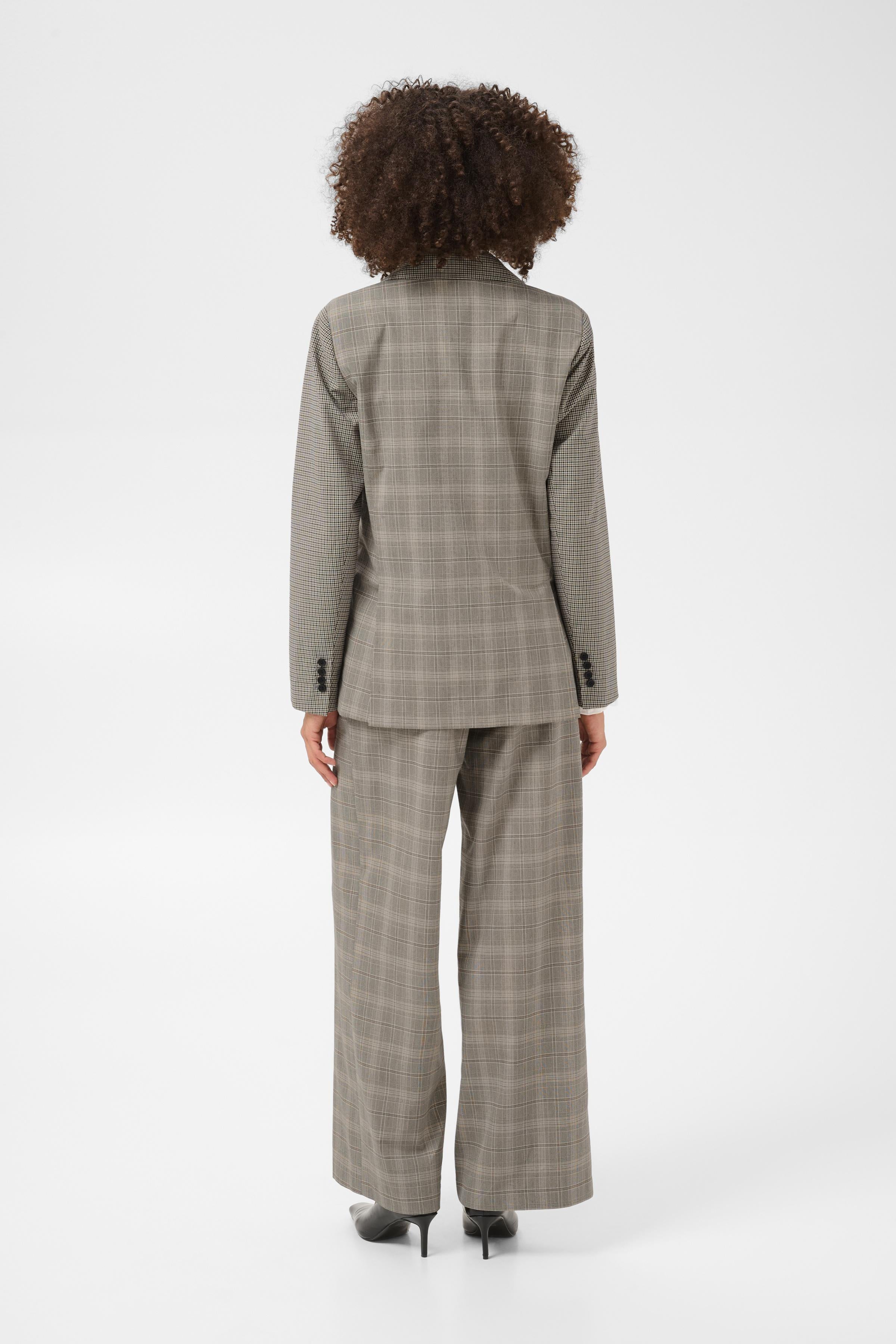 Celena Blazer in Gray Beige Check