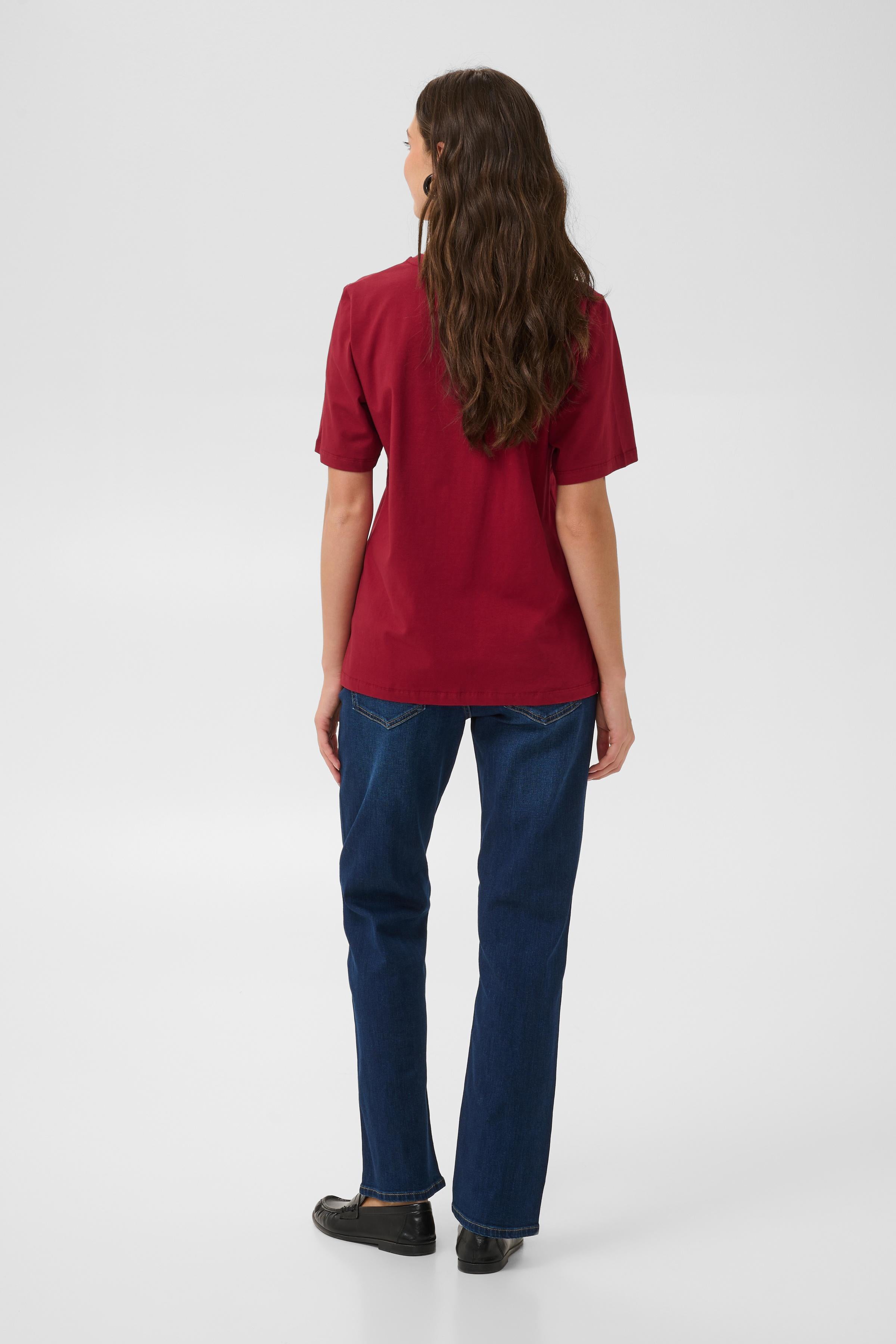 Bree Gith Sequin T-Shirt in Biking Red