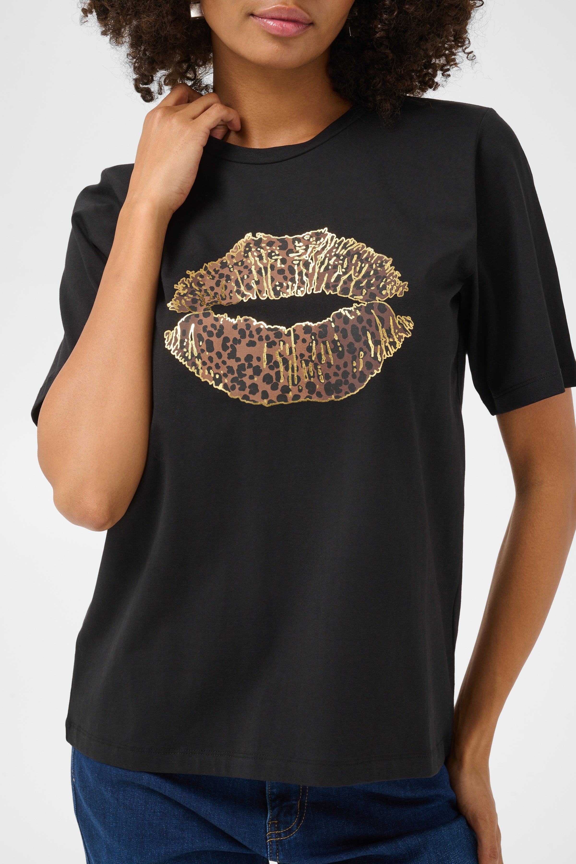 Musa Gith T-Shirt in Black Leopard