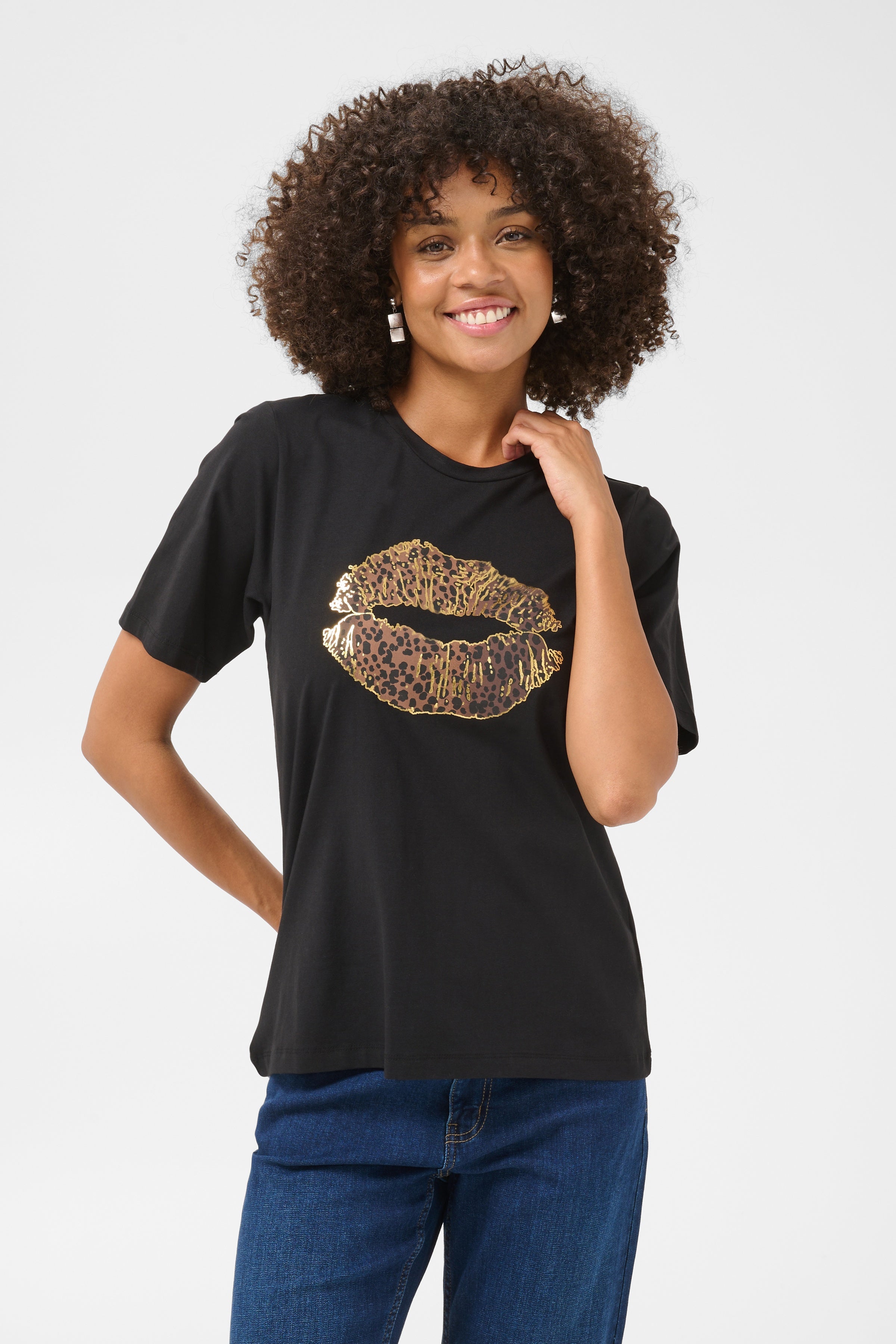 Musa Gith T-Shirt in Black Leopard