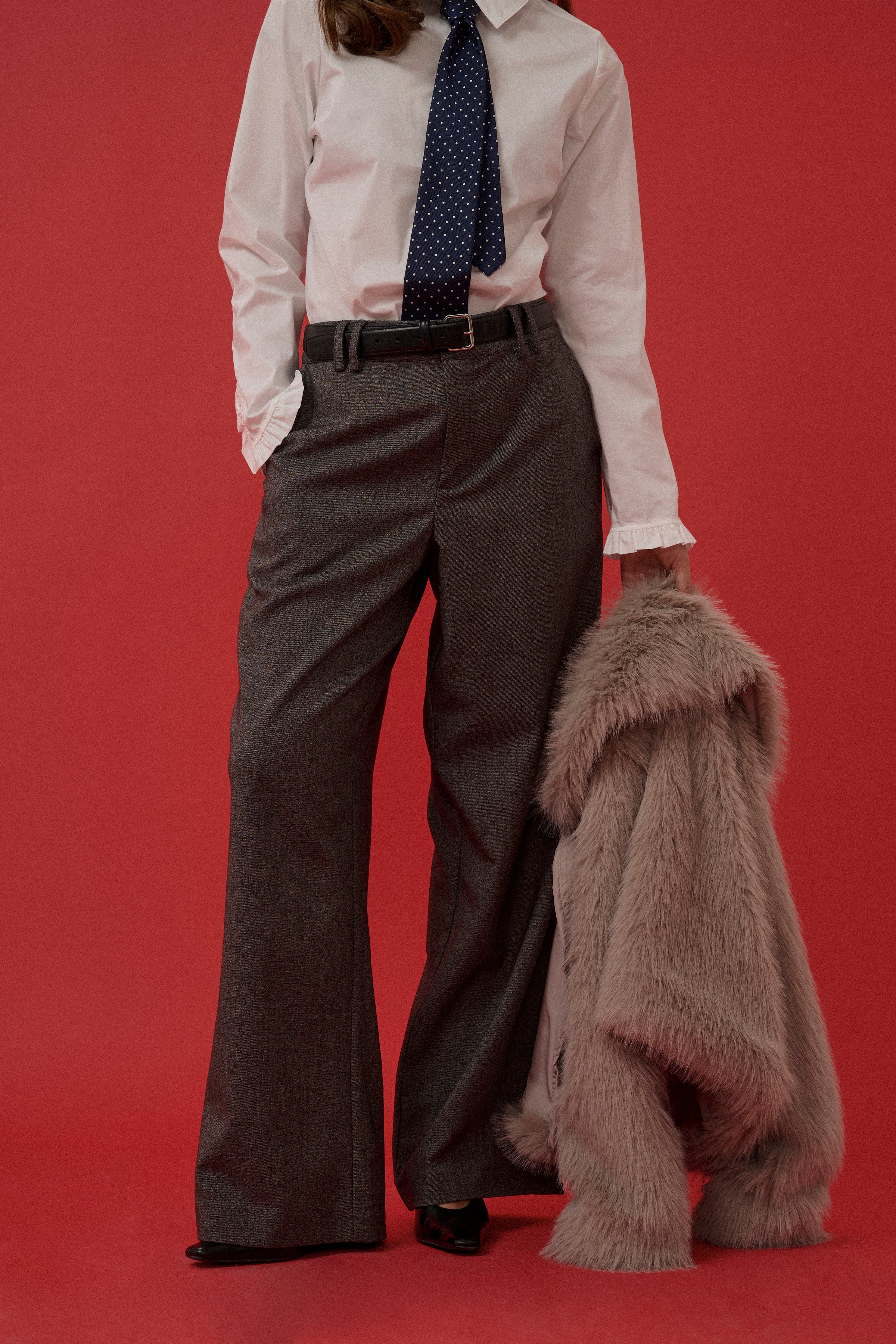 Furra Faux Fur Jacket in Beige