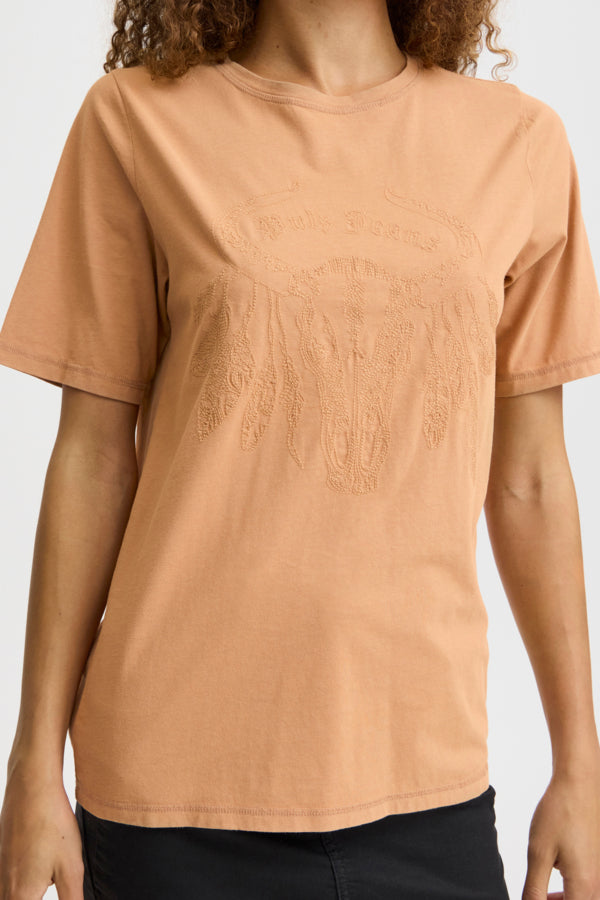 Larissa Bufallo Tee in Tobacco Brown