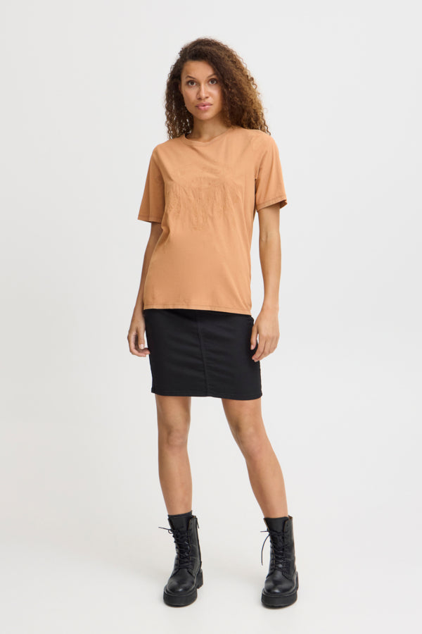 Larissa Bufallo Tee in Tobacco Brown