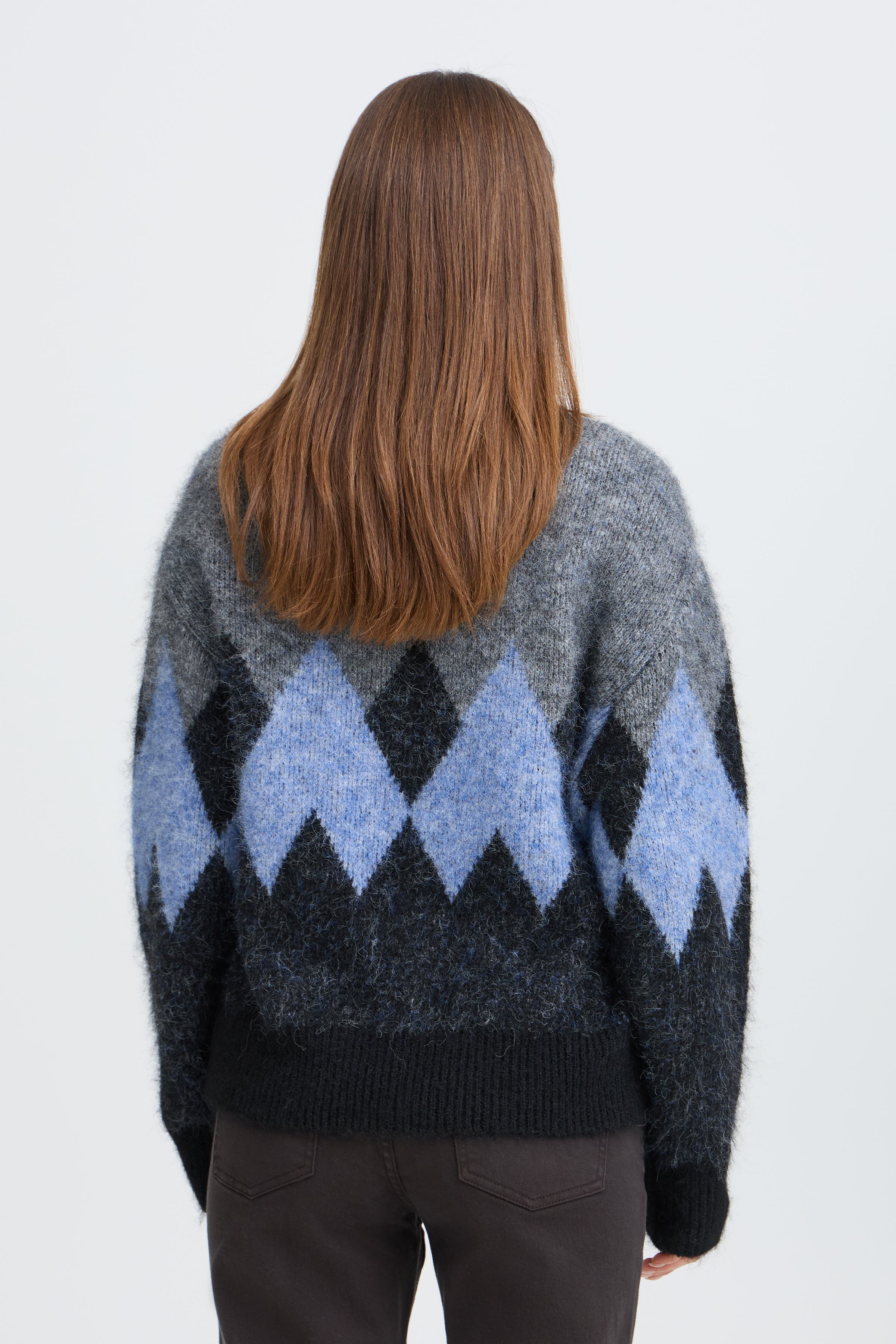 Estel Pullover in Grey Melange & Blue