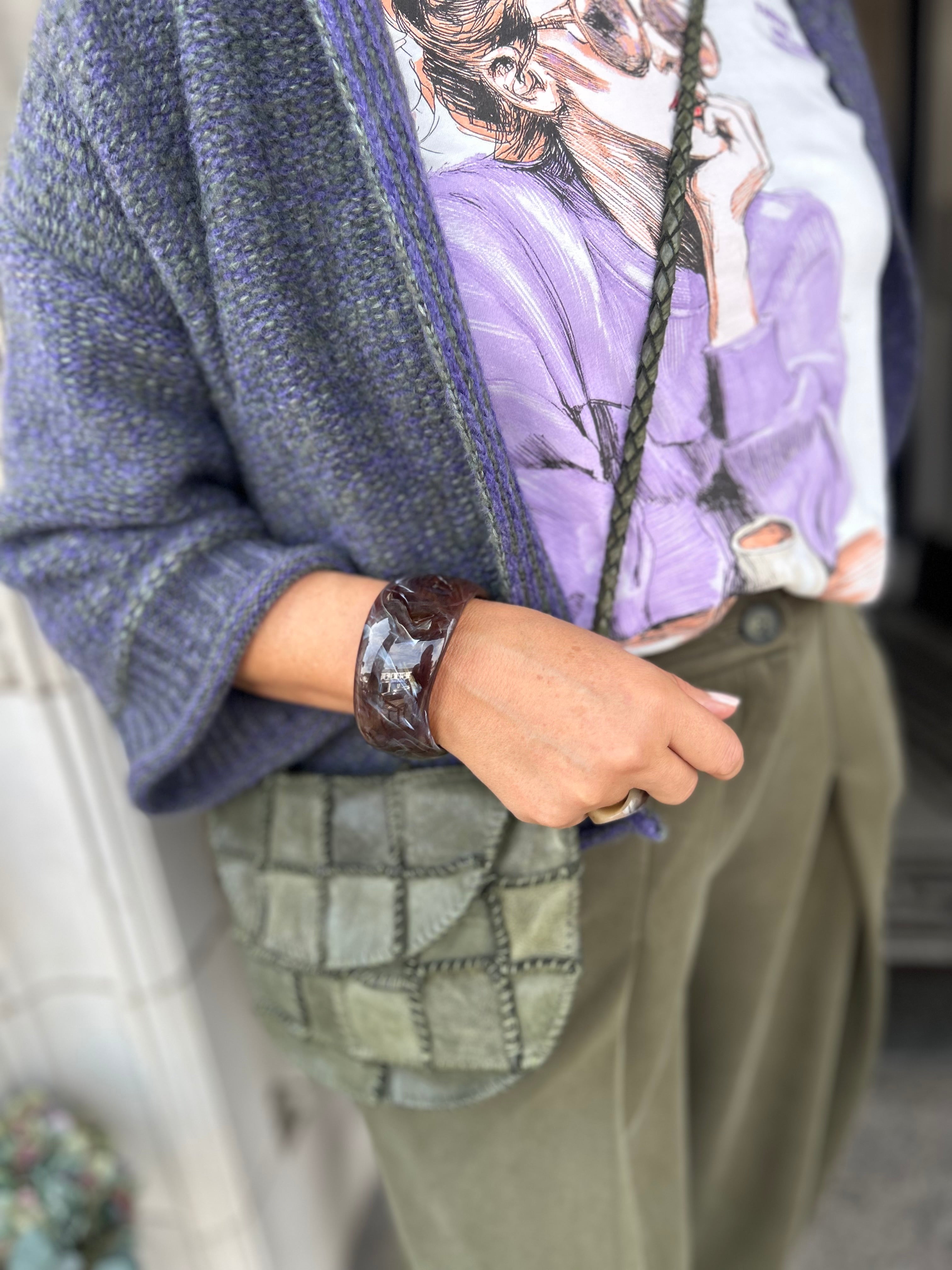 Textured Open Knit in Purple