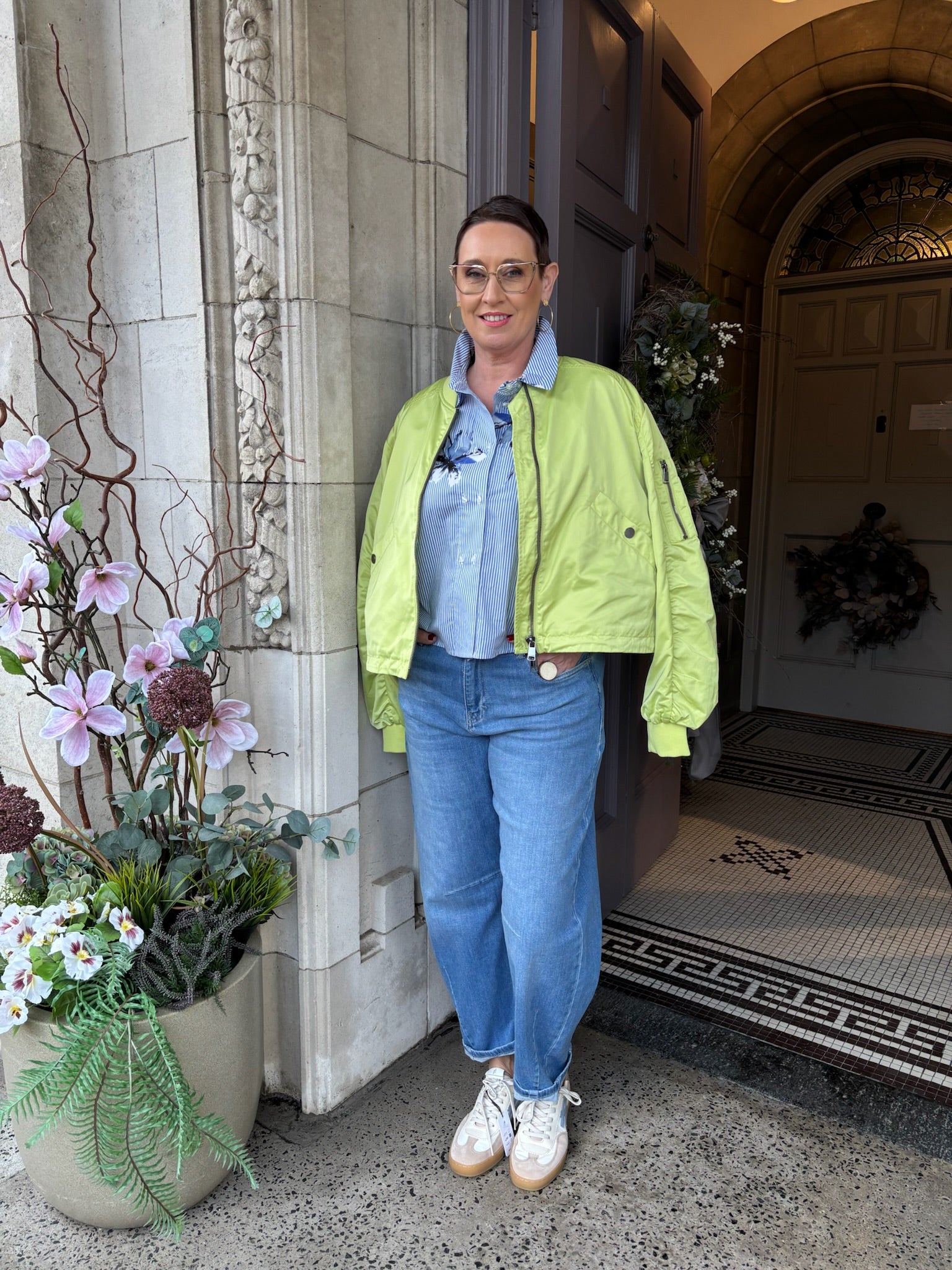 Jody Bomber in Lime Green