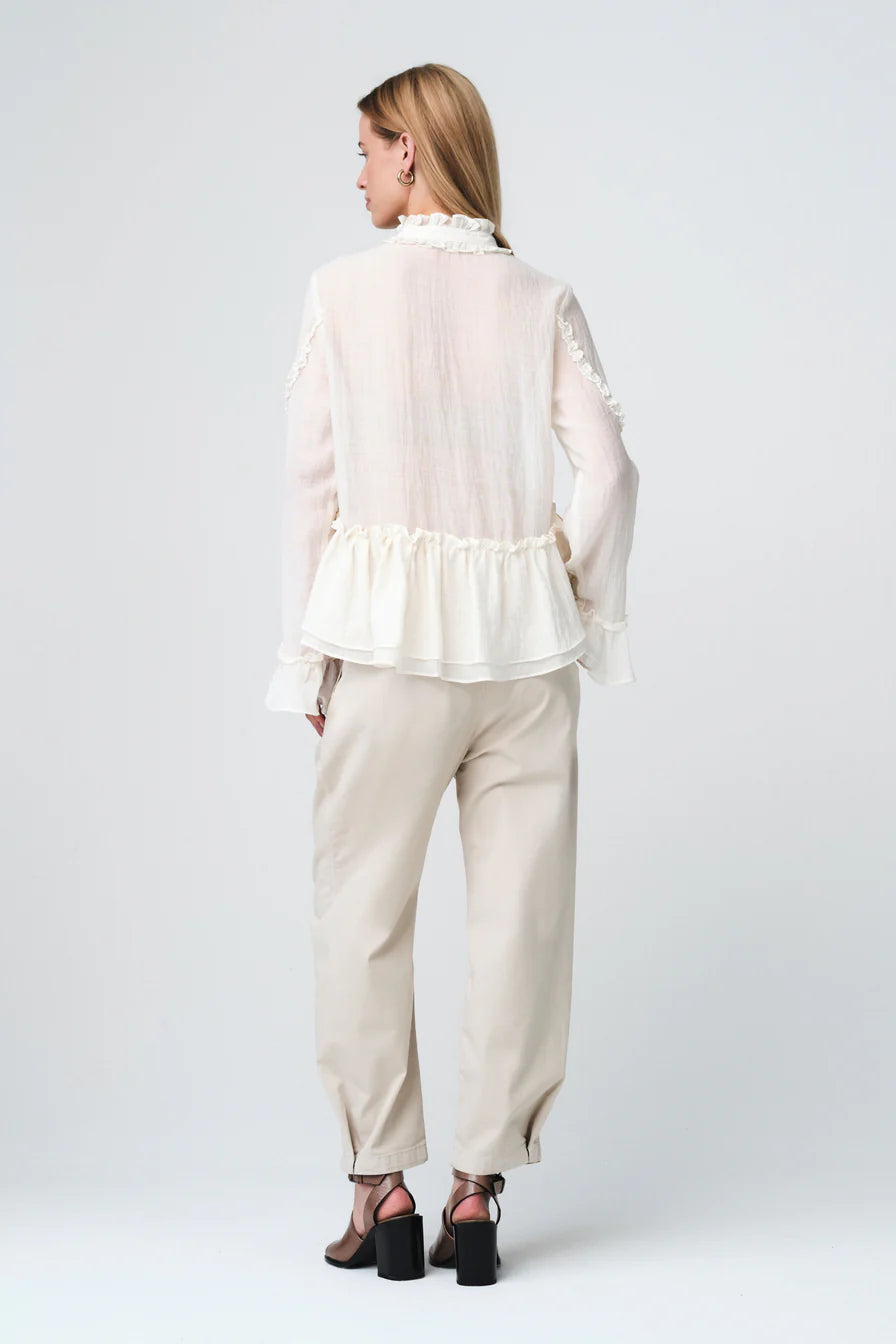 Netty bohemian Style Blouse in White