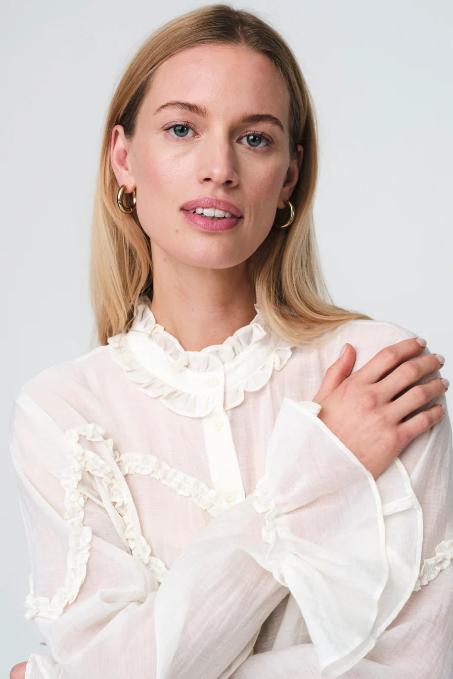 Netty bohemian Style Blouse in White