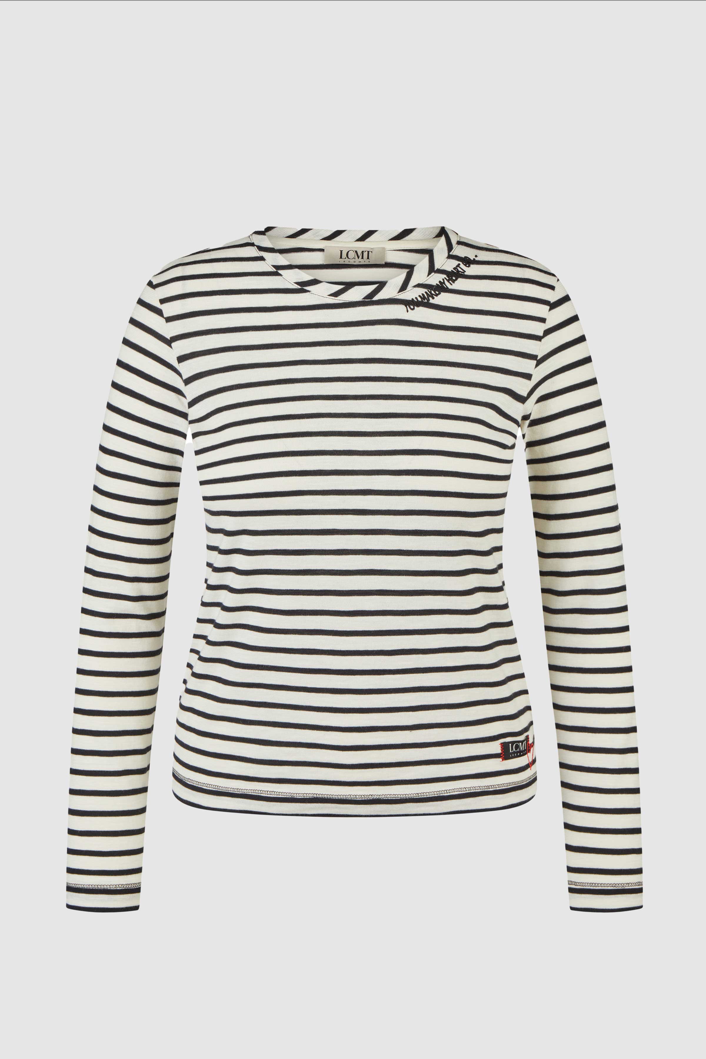 Striped Long Sleeve T-Shirt in Black