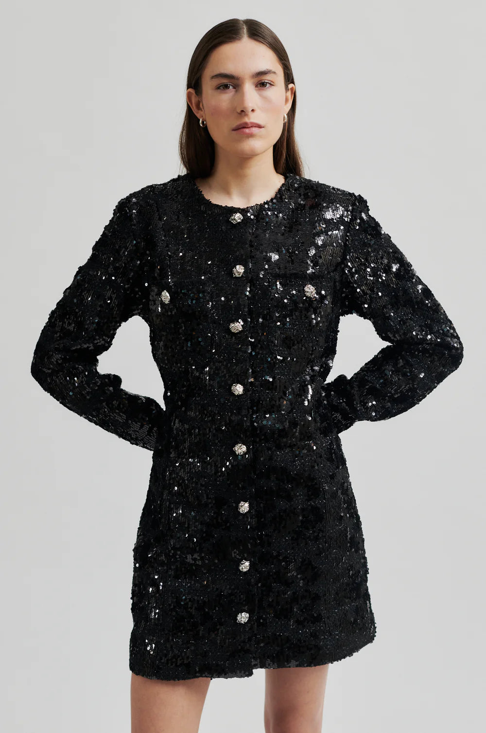 Flakes dress in Black