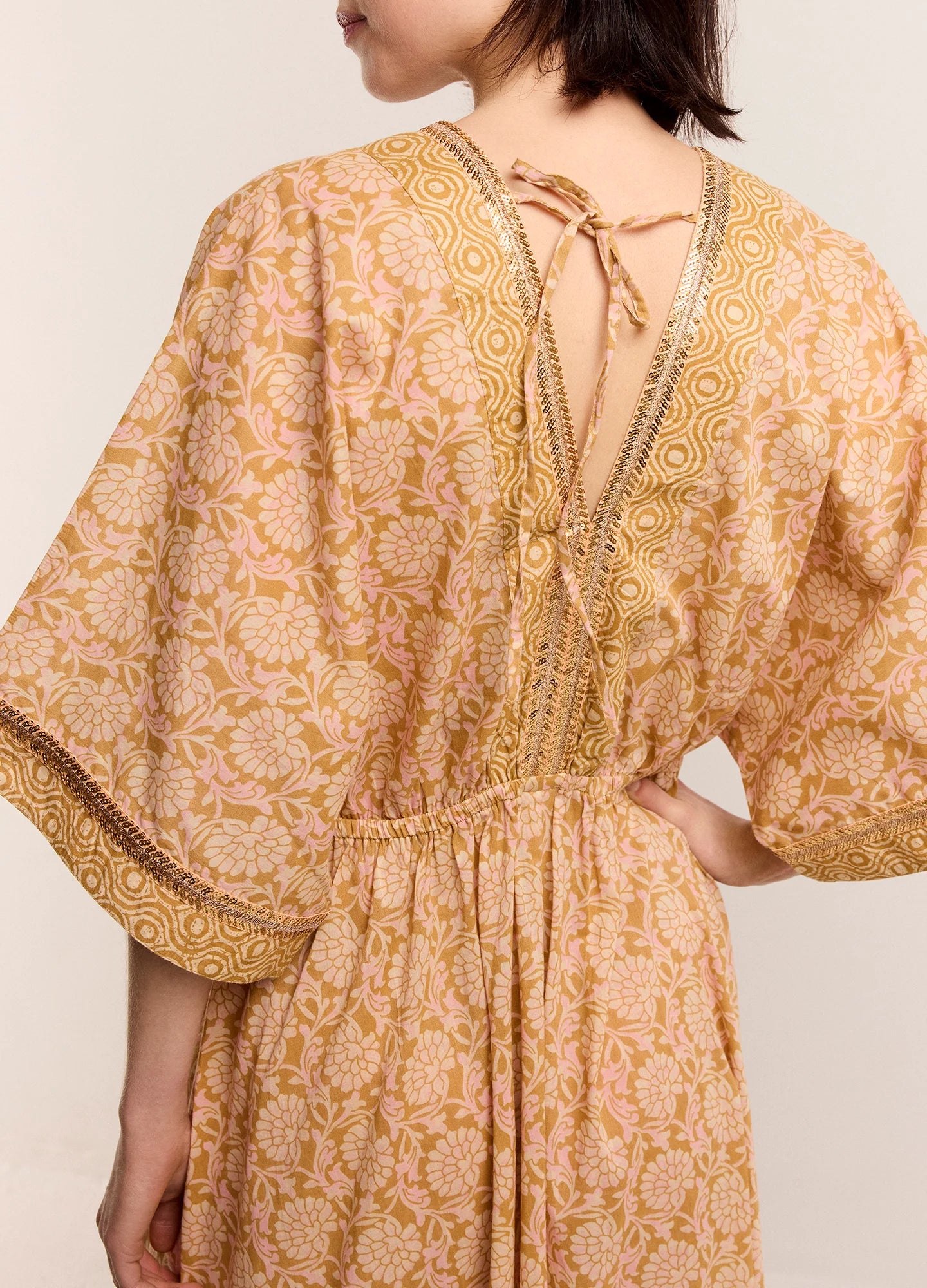 Kimono Dress in Soft Camel
