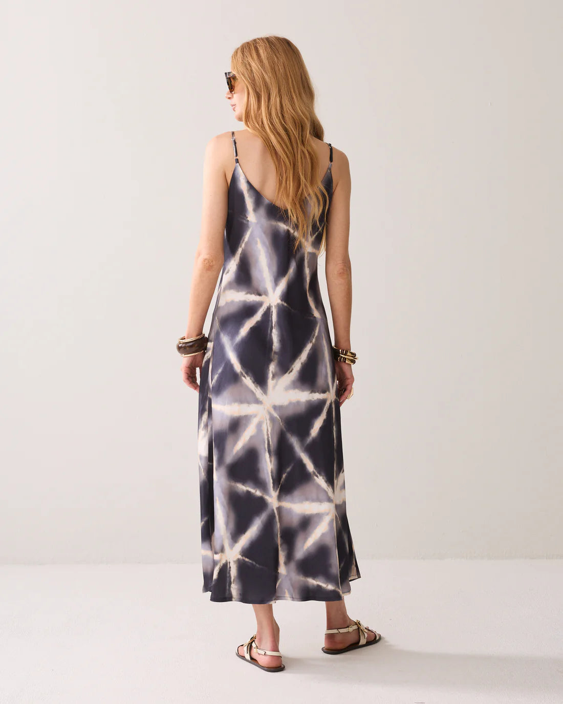 Dress Tie Dye Viscose in Blue Noir