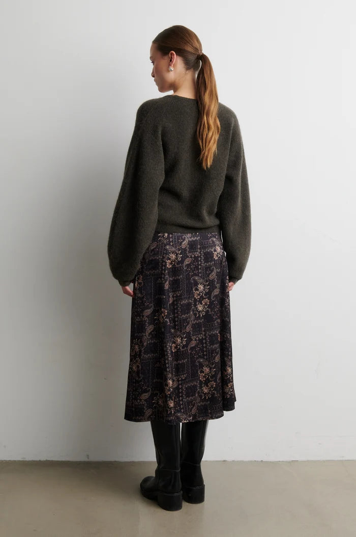 Gabby Wrap Knit in Black Olive