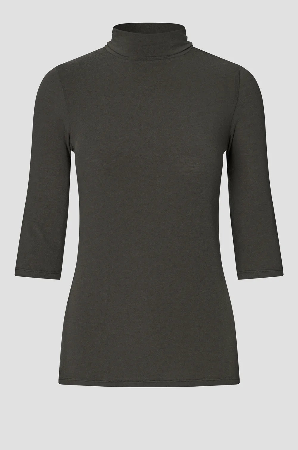 Matima T-Neck Tee in Dark Brown