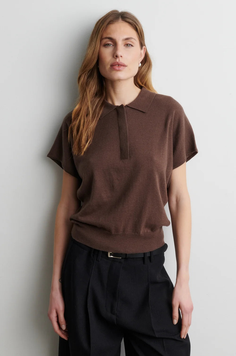 Claro Knit Short Sleeve Polo in Carafe
