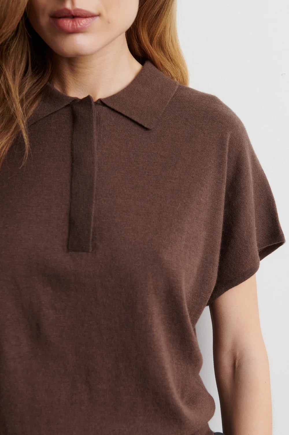 Claro Knit Short Sleeve Polo in Carafe
