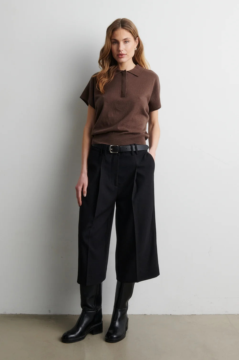 Claro Knit Short Sleeve Polo in Carafe