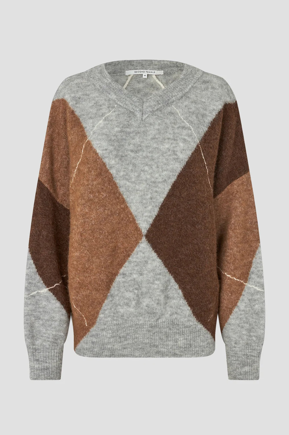 Forca Knit V-Neck in Light Grey Melange