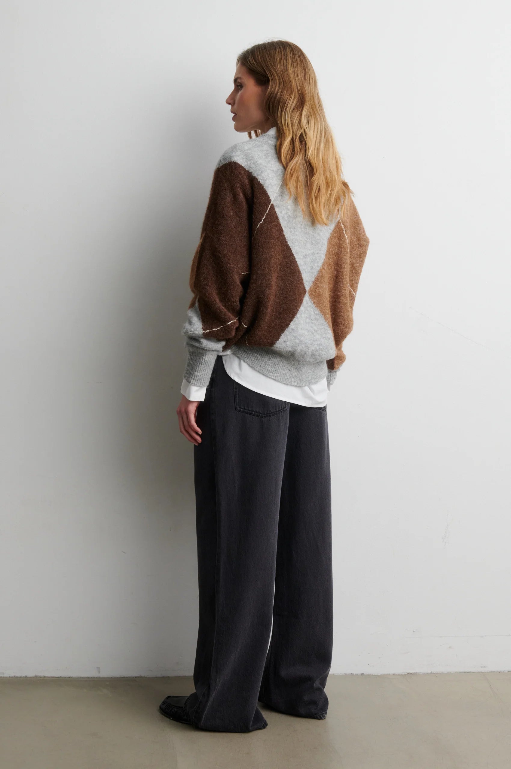 Forca Knit V-Neck in Light Grey Melange