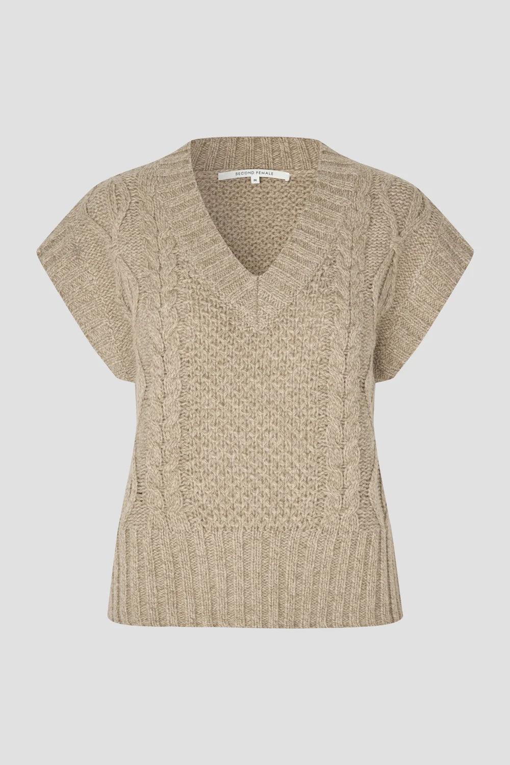 Janne Knit Vest in Camel Melange