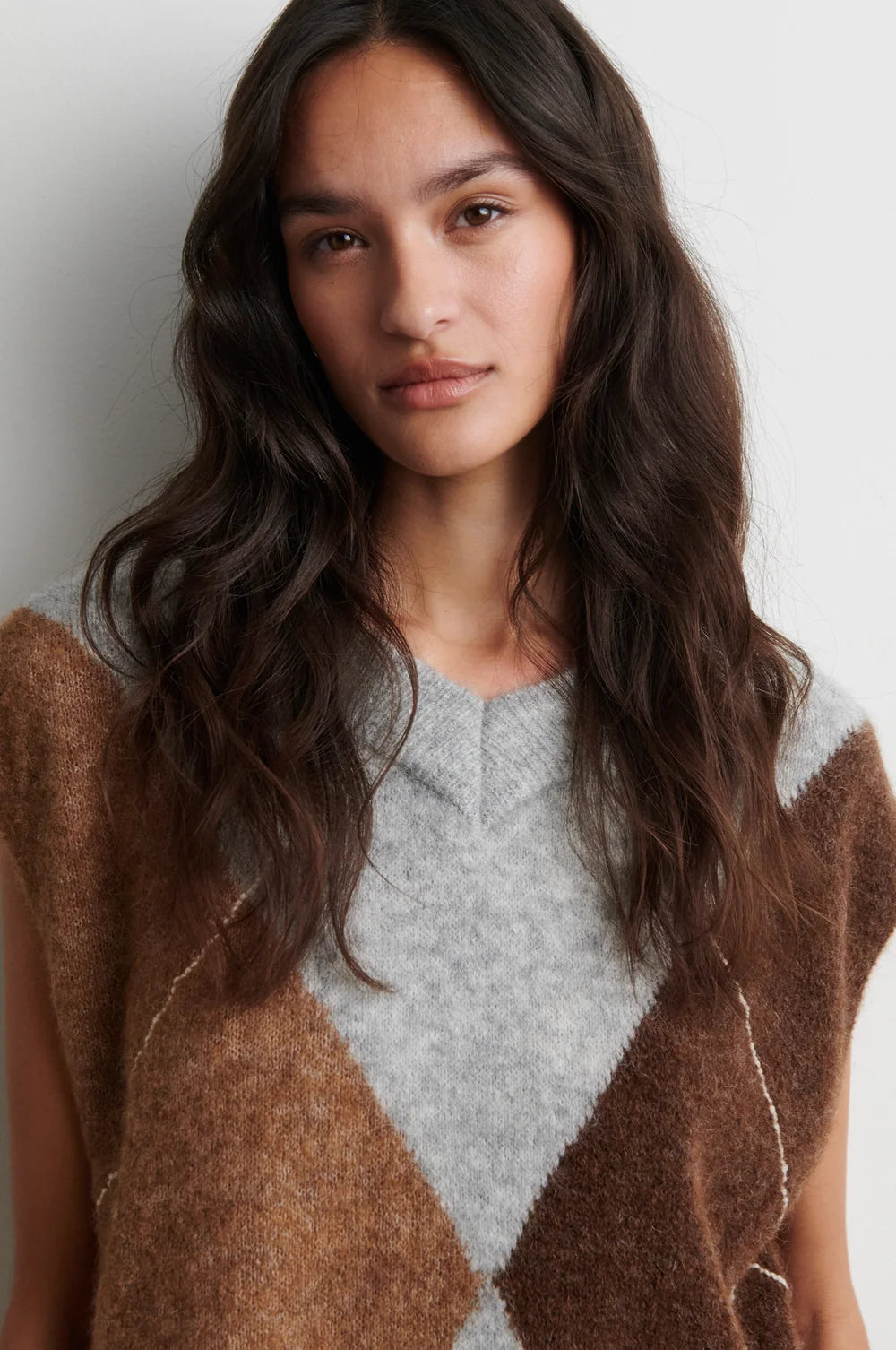 Forca Knit Vest in Light Grey Melange
