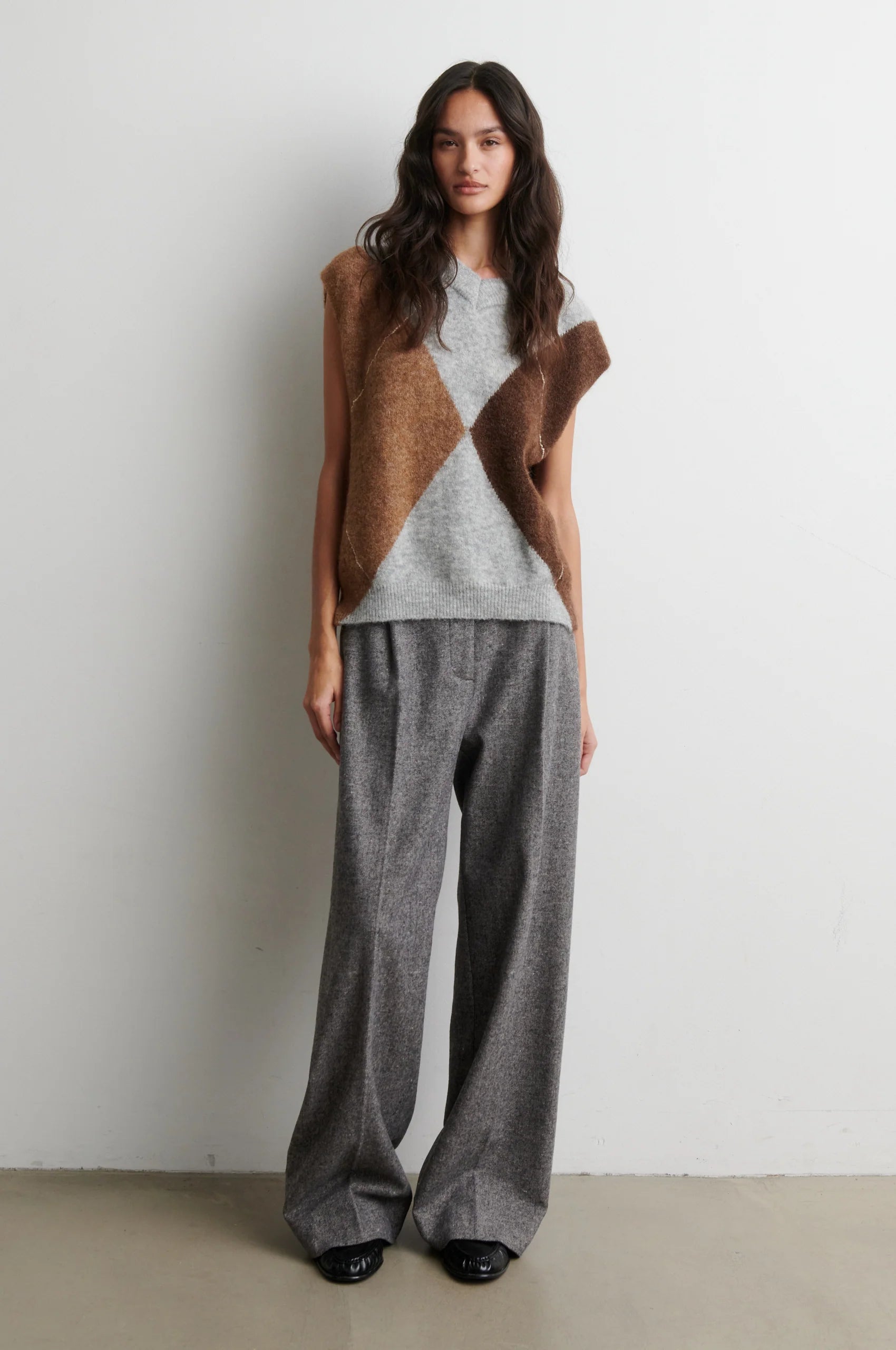 Forca Knit Vest in Light Grey Melange