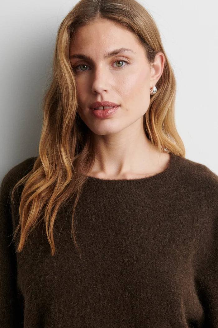 Gabby Knit Ss O-Neck in Demitasse