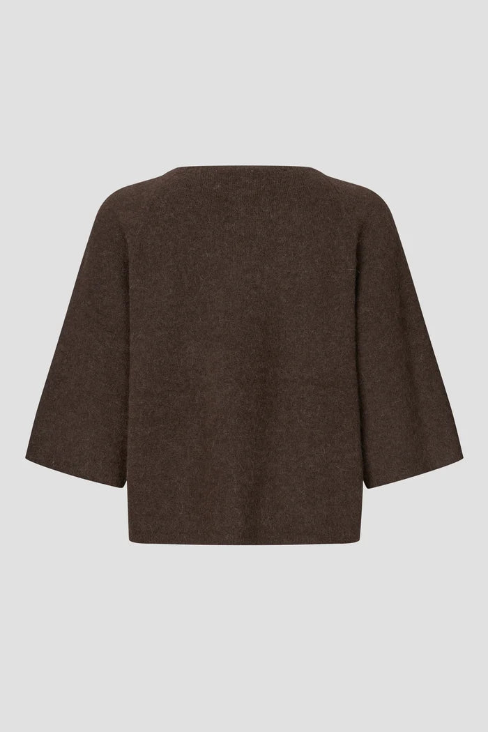 Gabby Knit Ss O-Neck in Demitasse