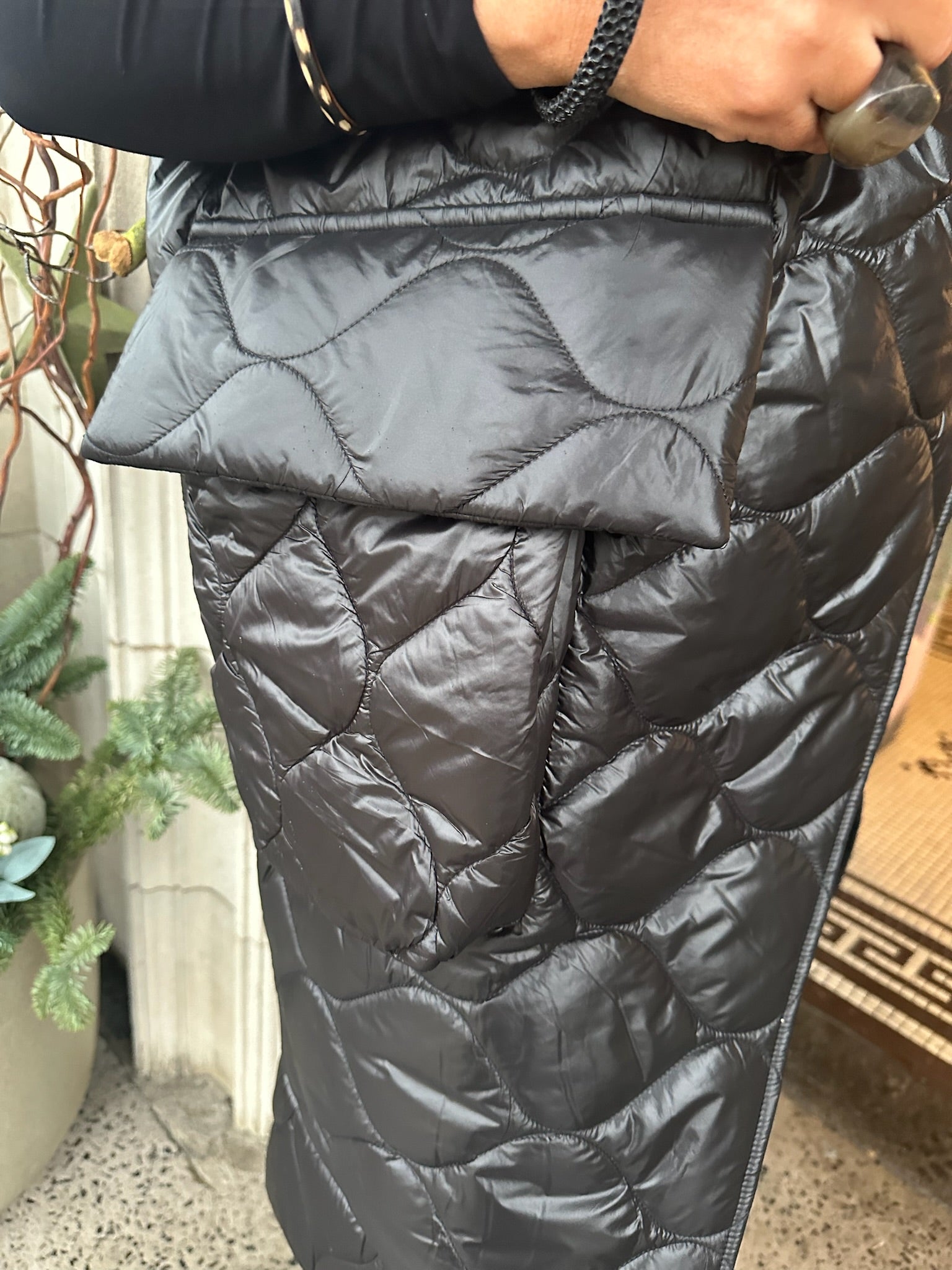 Fine Quilted Jacket in Black