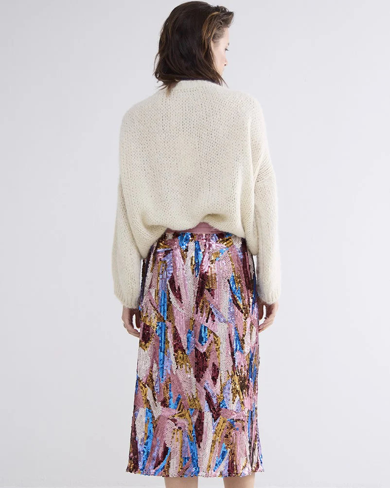 Wave Sequins Skirt in Multi