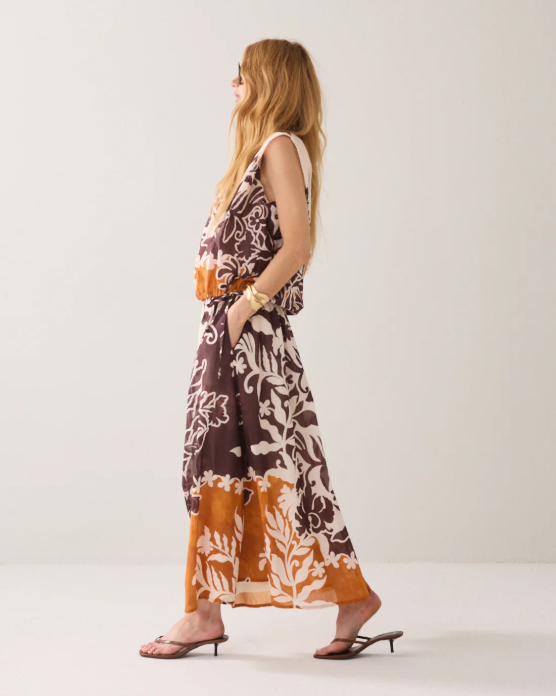 Skirt Border Print Double in Multicolour