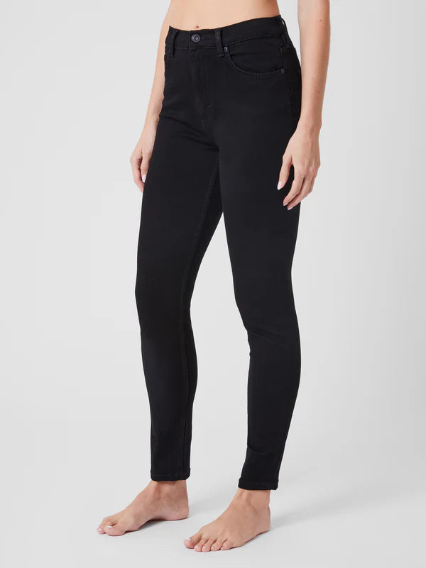 High Rise Stretch Skinny Jeans in Black