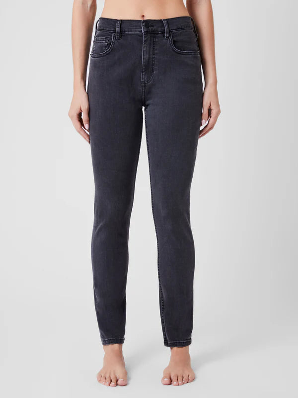 High Rise Stretch Skinny Jeans in Charcoal