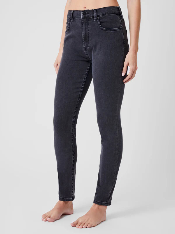 High Rise Stretch Skinny Jeans in Charcoal