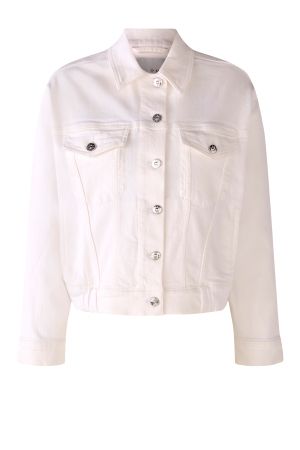 Soft Stretch Denim Jacket in Optic White