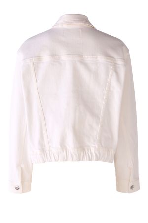 Soft Stretch Denim Jacket in Optic White