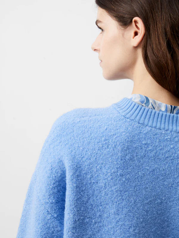 Melissa Knit Bomber Jacket in Dusted Blue