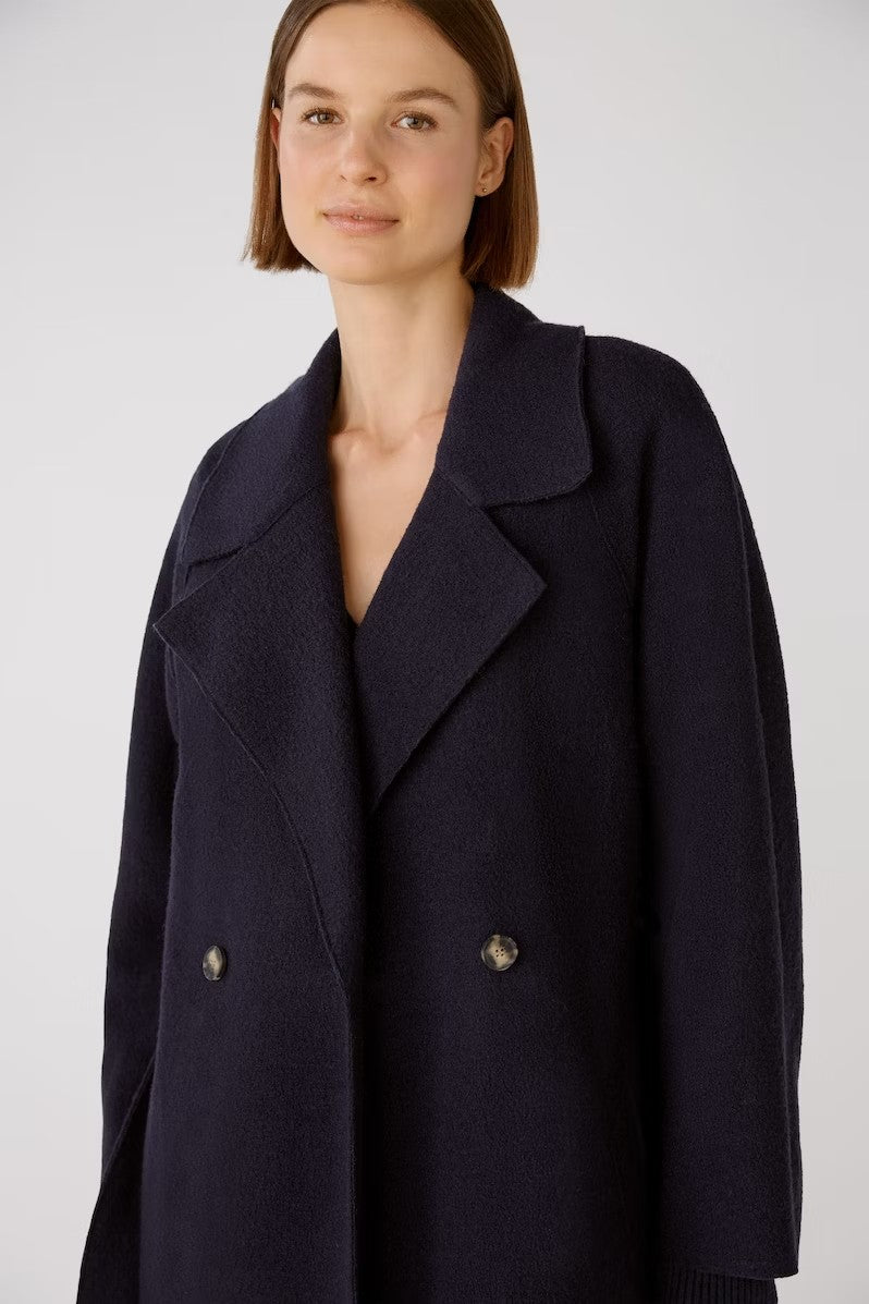 Double Breasted Coat in Dark Blue