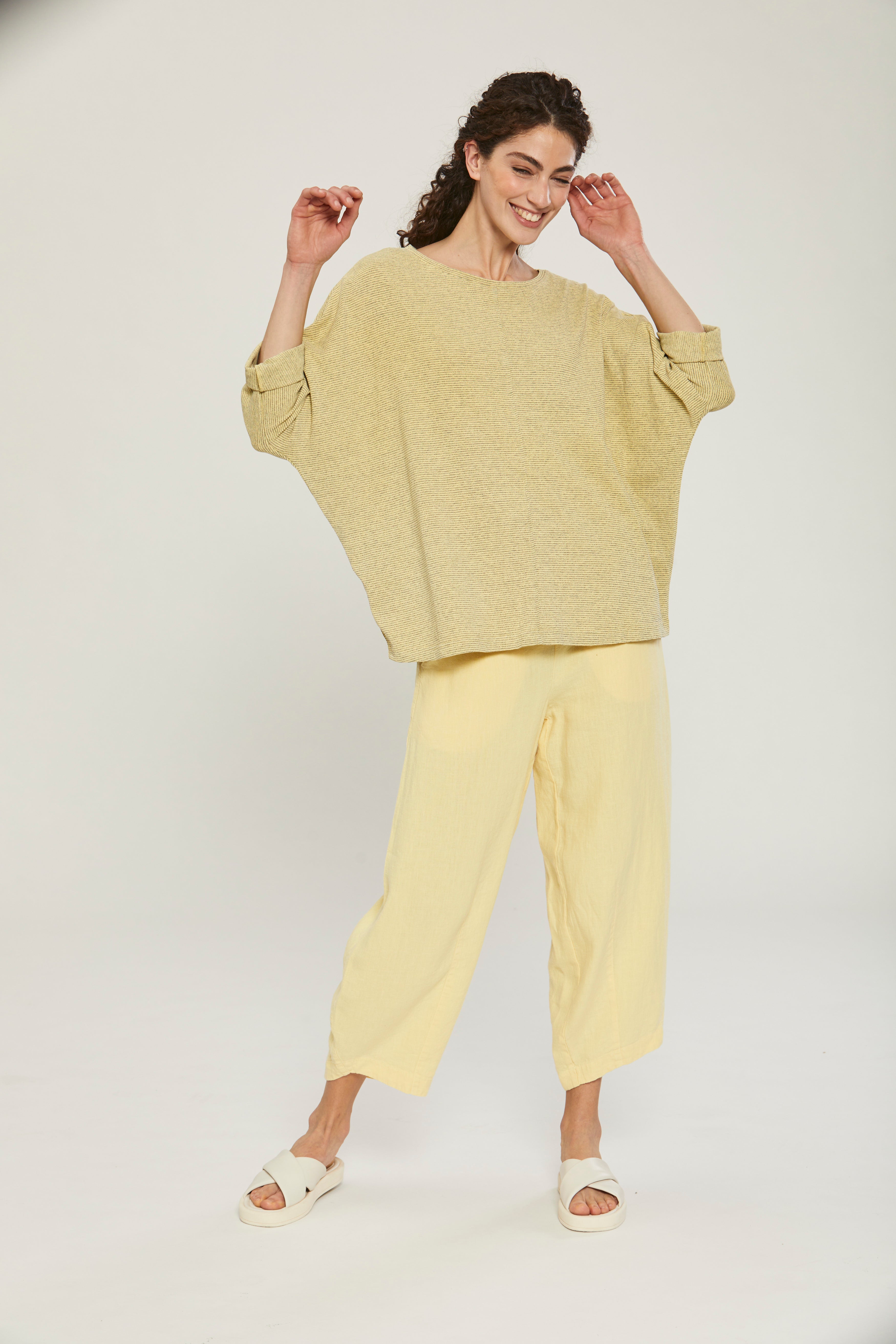 Shirt with Center Seam in Yellow