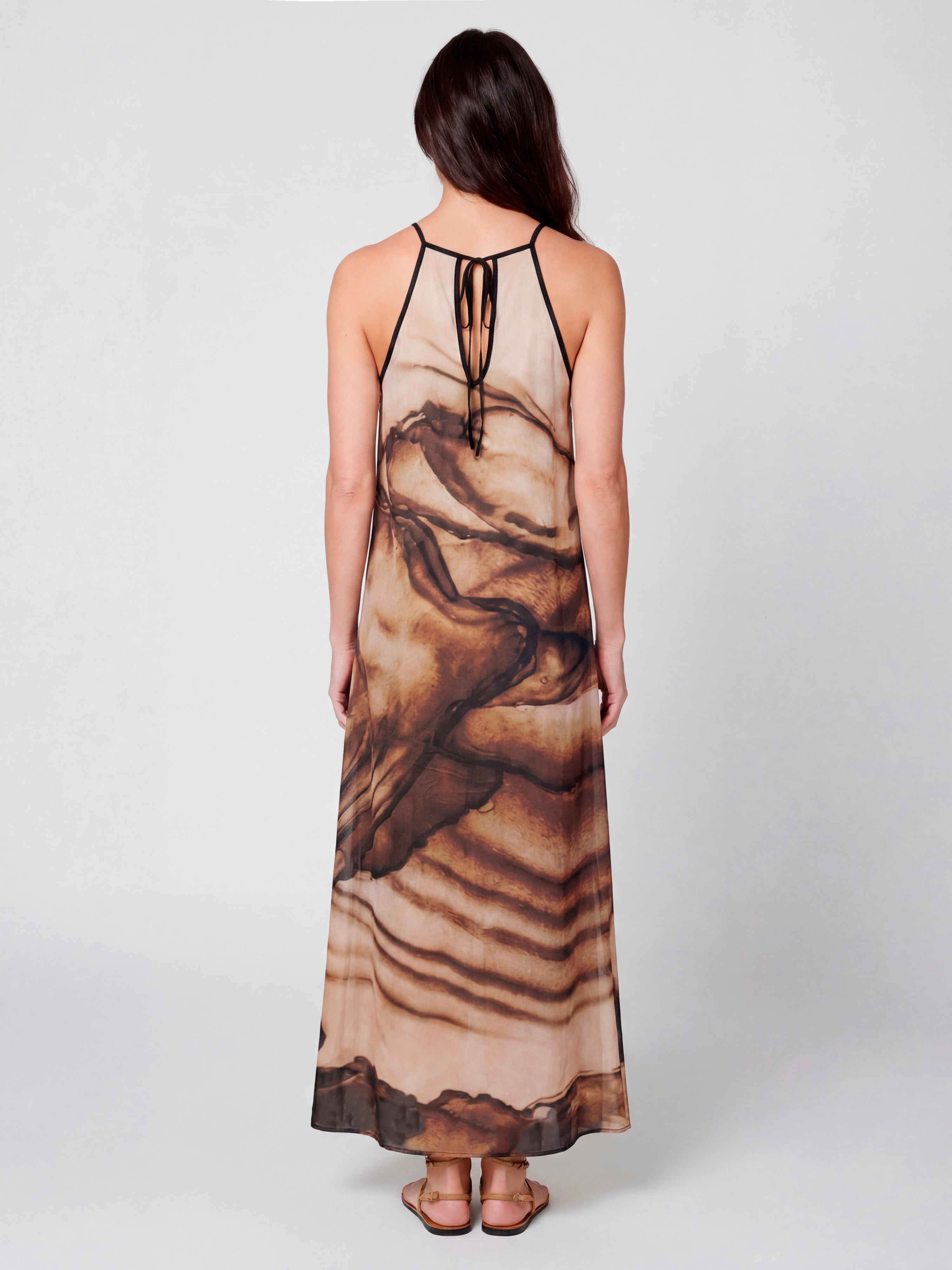 Aia Strap Dress in Brown Tone