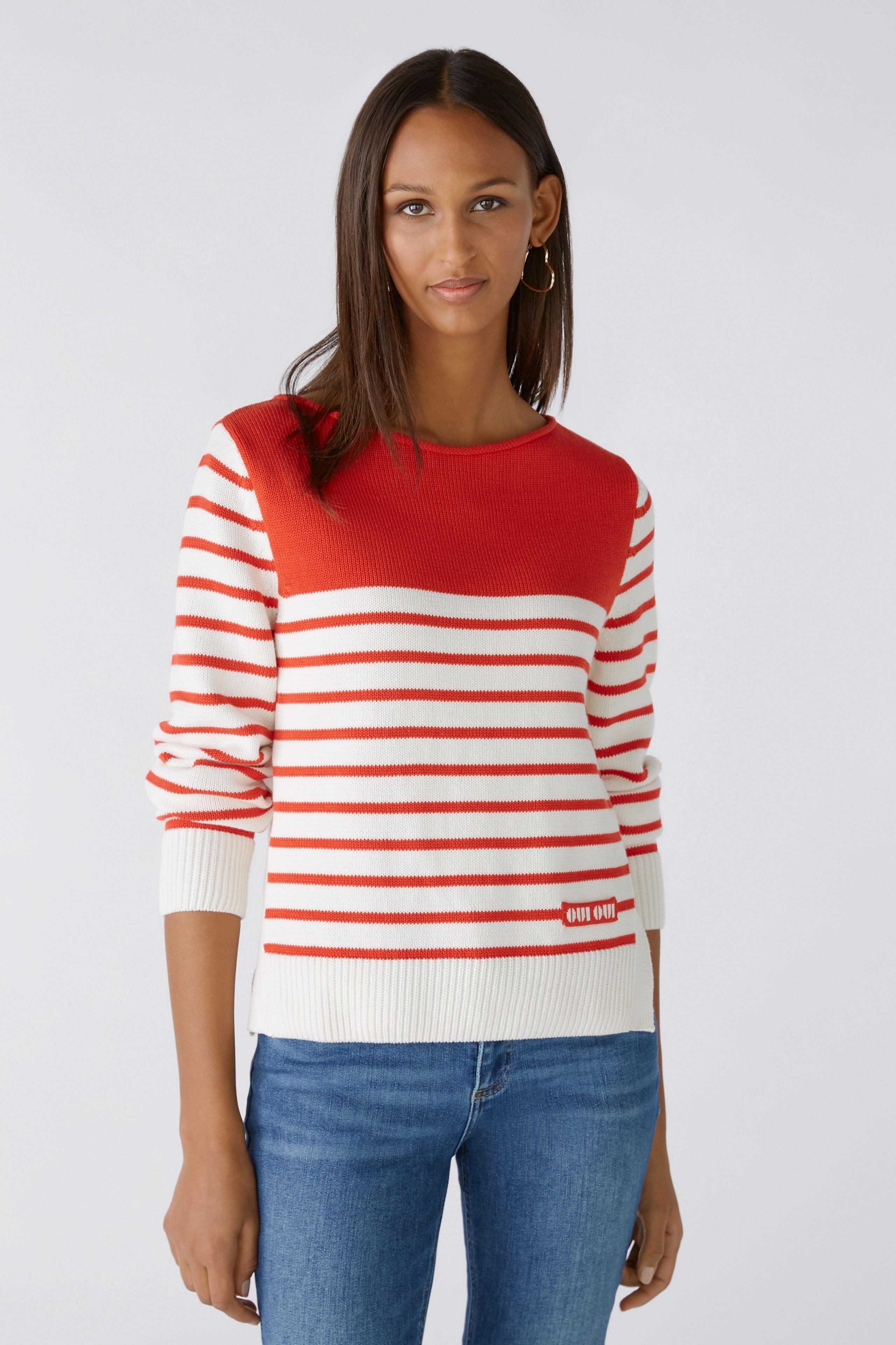 Stripe Jumper in White/ Red